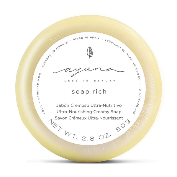 Ayuna Soap - Rich - Ultra-Nourishing Creamy Soap 80g Back
