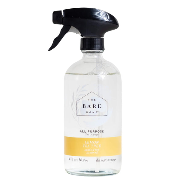 Glass Spray Bottle of The Bare Home All Purpose Cleaner Lemon Tea Tree 476ml