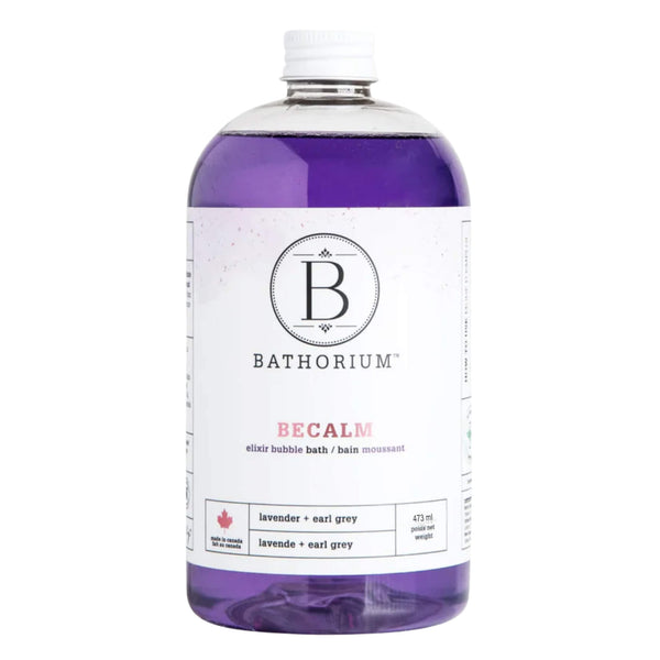 Bottle of Bathorium Bubble Bath Elixir - Be Calm Lavender & Earl Grey 473ml
