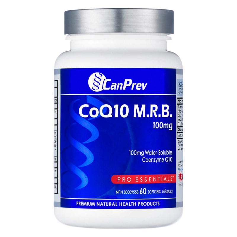 Bottle of CanPrev CoQ10 M.R.B. 100mg 60Softgels