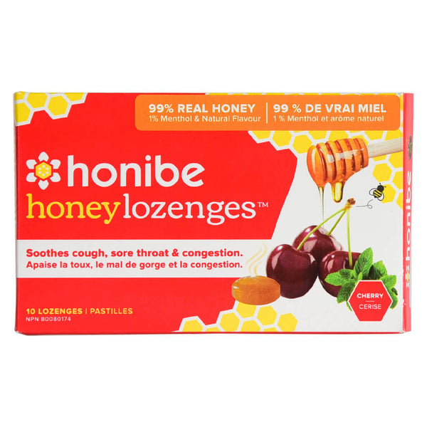 Box of Honibe HoneyLozenges Cherry 10Lozenges