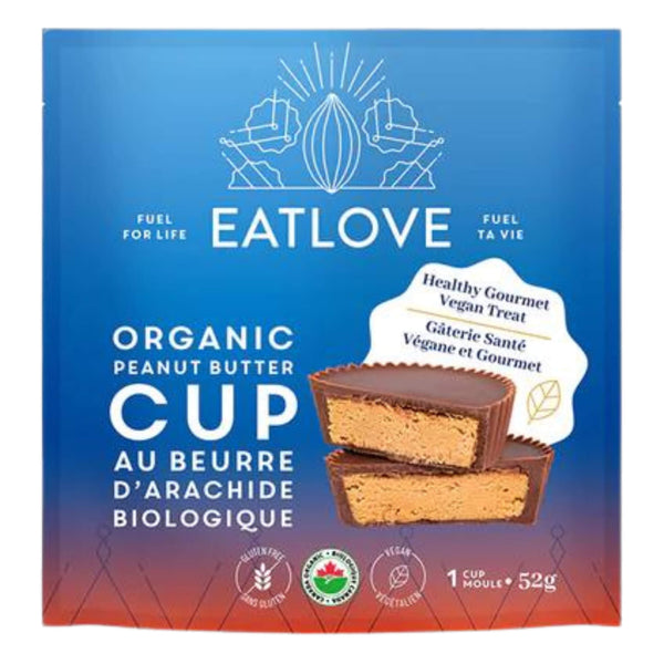 Package of Eat Love Organic Peanut Butter Cup 52g 1 Cup