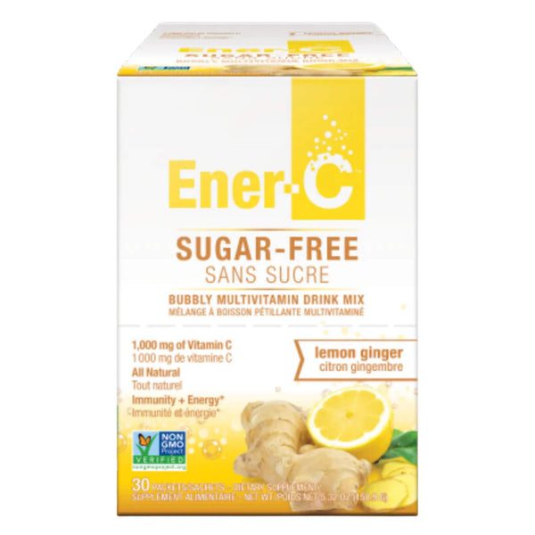 Box of Ener-C EffervescentDrinkMix LemonGinger SugarFree 30Packets
