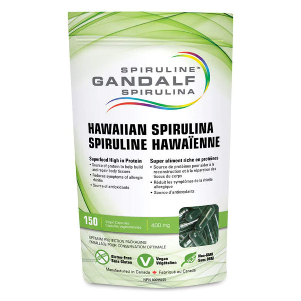 Bag of Gandalf Hawaiian Spirulina 400mg 150 Vegan Capsules