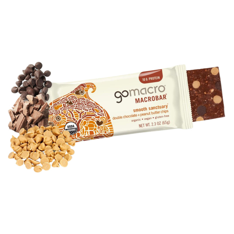 Package of GoMacro MacroBar DoubleChocolate&PeanutButterChips 1Bar 65g