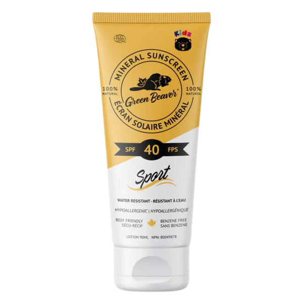 Tube of GreenBeaver NaturalMineralSunscreen Kid'sLotion SPF40Sport 90ml