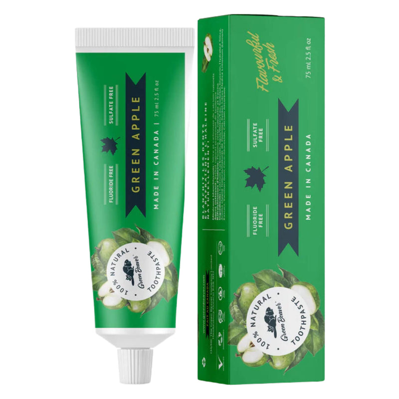 Tube of Green Beaver Natural Toothpaste Green Apple 75 mL
