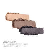 Swatch of JaneIredale PurePressed EyeshadowTrio BrownSugar
