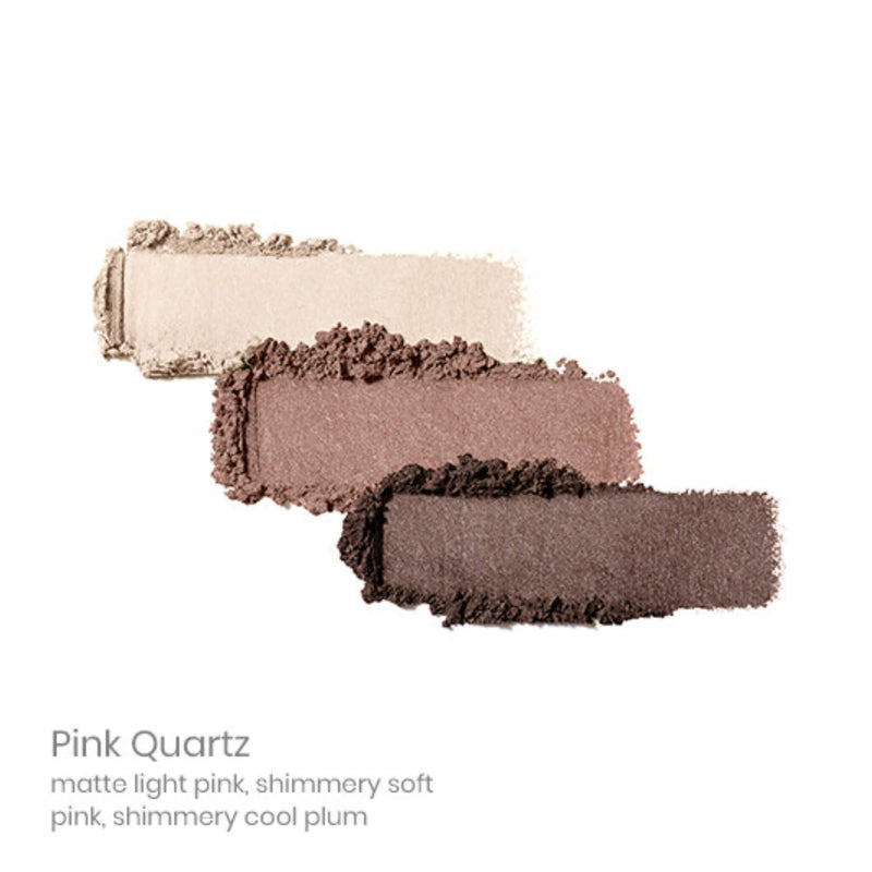 Swatch of JaneIredale PurePressed EyeshadowTrio PinkQuartz
