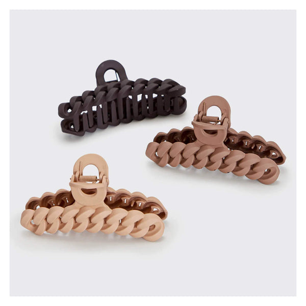 Kitsch Eco-Friendly Chain Claw Clip Neutral 3pc Set
