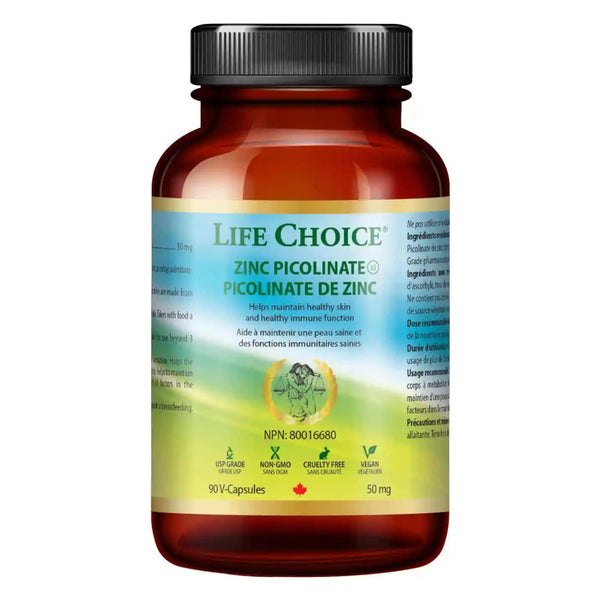 Bottle of LifeChoice ZincPicolinate 50mg 90V-Capsules