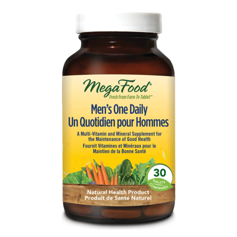 Bottle of MegaFood Men'sOneDaily 30Tablets