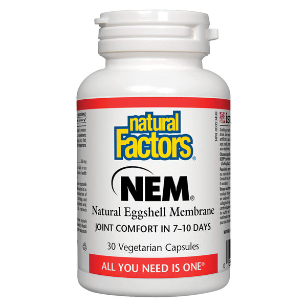 Natural Factors - NEM Natural Eggshell Membrane 30 Vegetarian Capsules | Optimum Health Vitamins, Canada