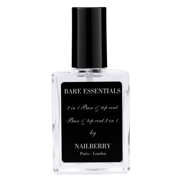 Bottle of Nailberry BareEssentials 2in1 OxygenatedBaseAndTopCoat 15ml