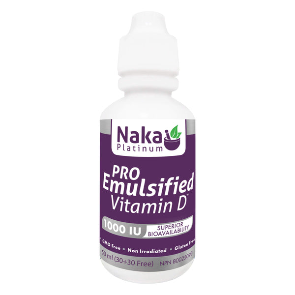 Bottle of Naka ProEmulsifiedVitaminD 1000IU 60ml