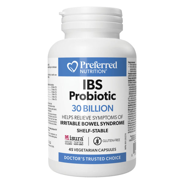 Bottle of Natural Factors IBS Probiotic 30 Billion - Shelf Stable 45 Vegetarian Capsules
