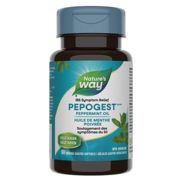 Bottle of Nature'sWay Pepogest (Peppermint Oil) 60Softgels
