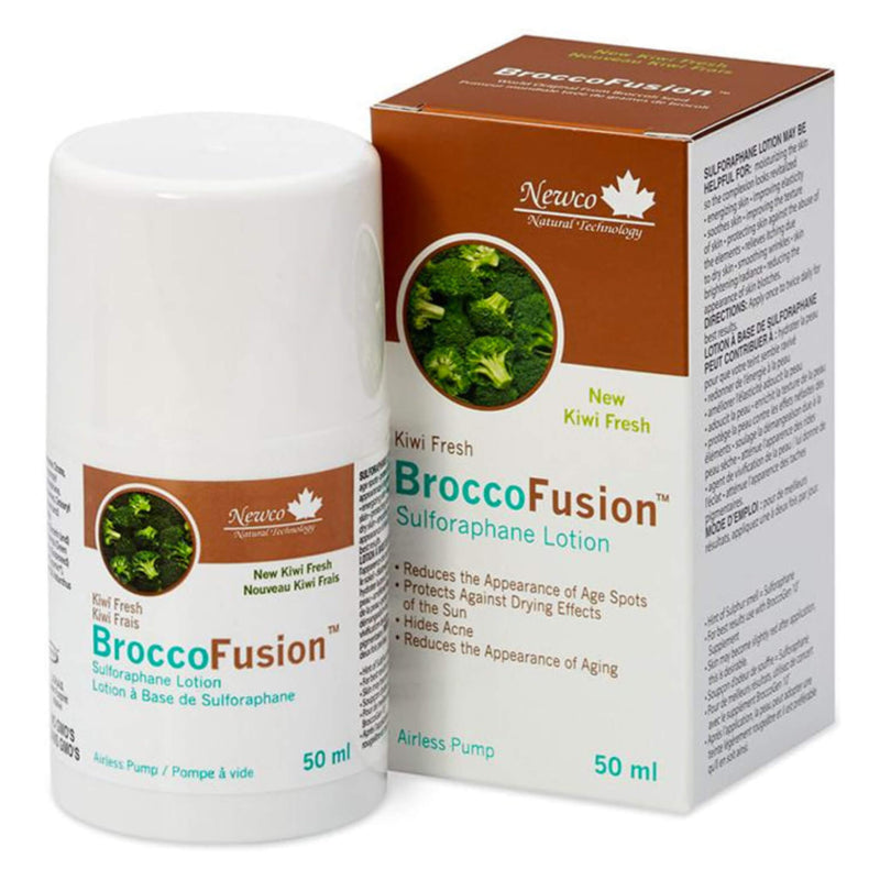 Box & Bottle of Newco BroccoFusion SulforaphaneLotion Kiwi 50ml
