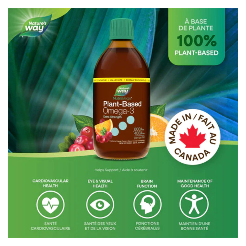 NutraVege™ Omega-3, Plant Based, Extra Strength, Cranberry Orange Benefits
