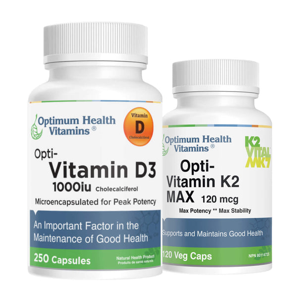 Opti-Vitamin D3 1000IU + Opti-Vitamin K2MAX Bundle
