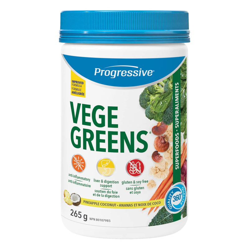 Tub of Progressive Vege Greens New Reformulated Pineapple Coconut 265g