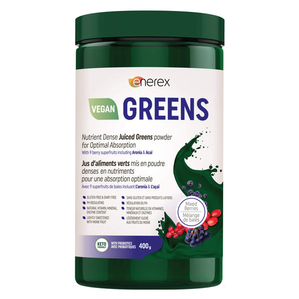 Tub of Enerex Greens Mixed Berries 400g