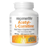 Bottle of Natural Factors Regenerlife Acetyl-L-Carnitine 500mg 120 Vegetarian Capsules