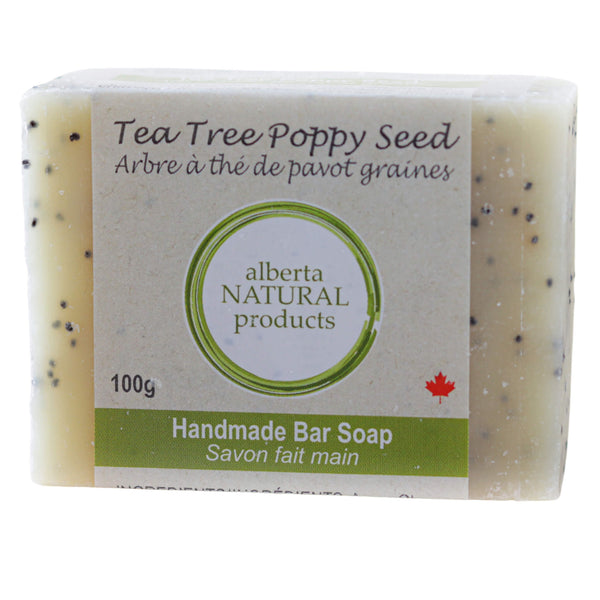 Bar of Alberta Natural Bar Soap Tea Tree Poppy Seed 100g