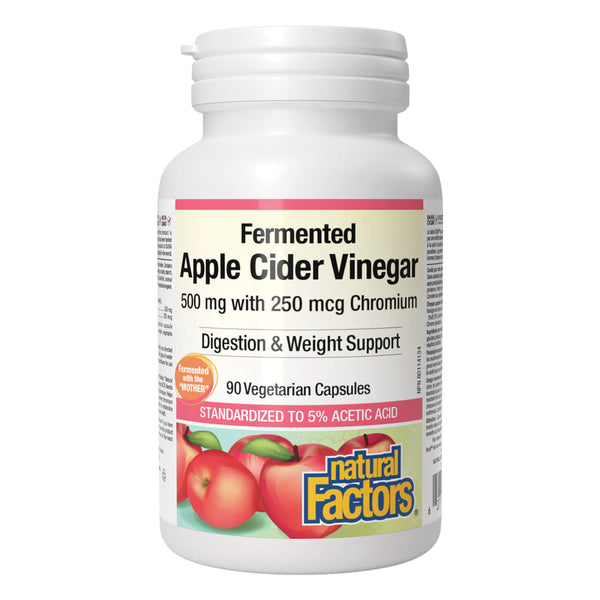 NaturalFactors FermentedAppleCiderVinegar with Chromium 90VegetarianCapsules