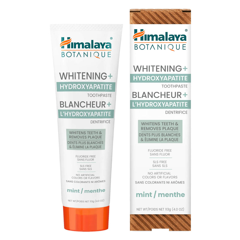 Box & Tube of Himalaya Whitening Hydroxyapatite Toothpaste Mint 113g