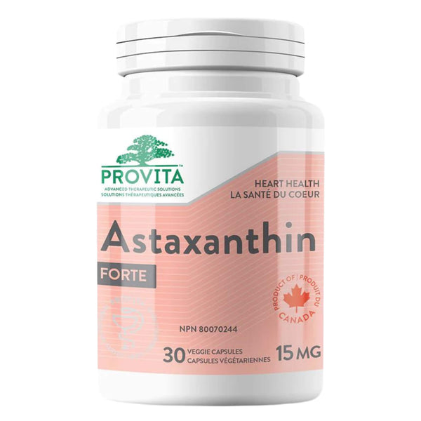 Bottle of Provita Astaxanthin Forte 15mg 30 Veggie Capsules