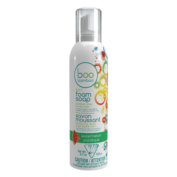 Spray Bottle of Boo Bamboo Kids 3-In-1 Foam Soap Watermelon 8.2oz/232g