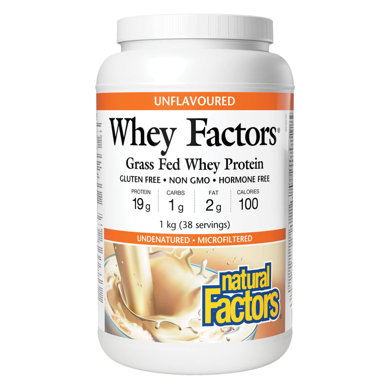 NaturalFactors WheyFactorsGrassFedWheyProtein Unflavoured 1Kg