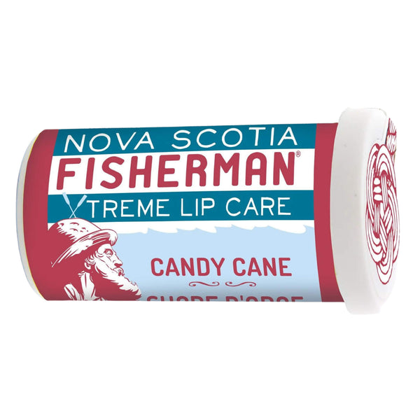 Tube of Nova Scotia Fisherman Lip Balm Candy Cane 9.9g