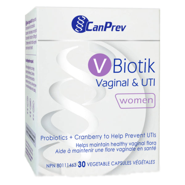 Box of CanPrev V Biotik Vaginal & UTI 30 Vegetable Capsules