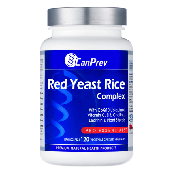 Bottle of CanPrev Red Yeast Rice Complex 120 Vegetable Capsules