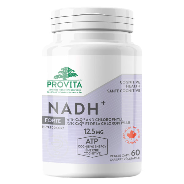 Bottle of Provita NADH + Forte w/CoQ10 & Chlorophyll 60 Veggie Capsules