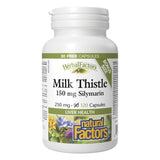 NaturalFactors HerbalFactors MilkThistle250mg Silymarin150mg 120Capsules