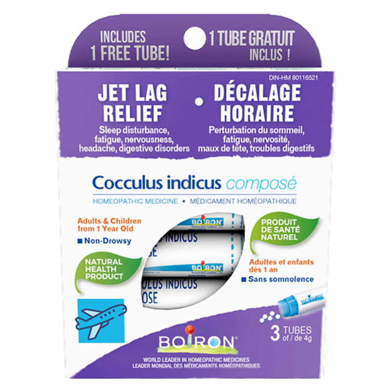 Box of Boiron CocculusIndicus Compose Jet Lag Relief 3 Tubes