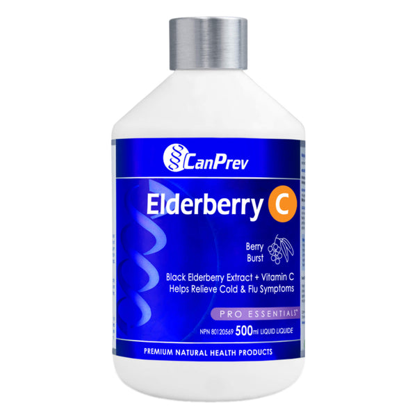 CanPrev Elderberry C Berry Burst Flavour 500ml Liquid