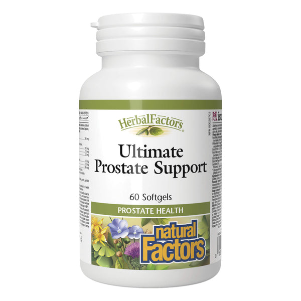 Bottle of Natural Factors Herbal Factors Ultimate Prostate Support 60 Softgels