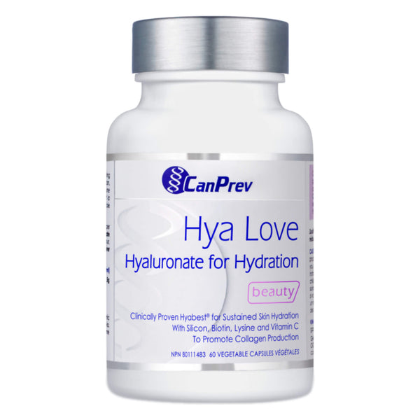 Bottle of CanPrev Hya Love Hyaluronate For Hydration 60 Vegetable Capsules