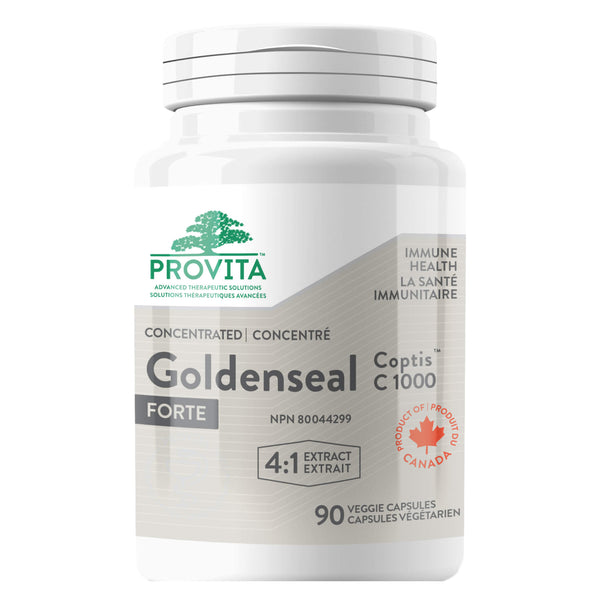 Bottle of Provita Goldenseal Coptis C 1000 4:1 Extract 90 Veggie Capsules