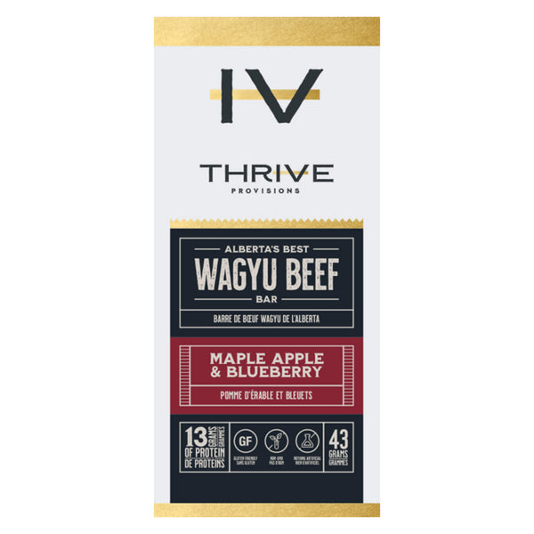 ThriveProvisions Alberta'sBestWagyuBeefBar MapleApple&Blueberry 13gProtein 43g