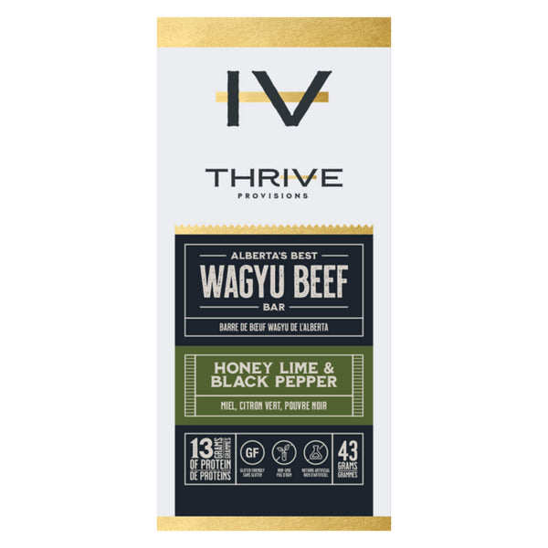 ThriveProvisions Alberta'sBestWagyuBeefBar HoneyLime&BlackPepper 13gProtein 43g