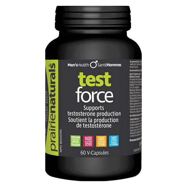 Bottle of Prairie Naturals Test Force 60 V-Capsules