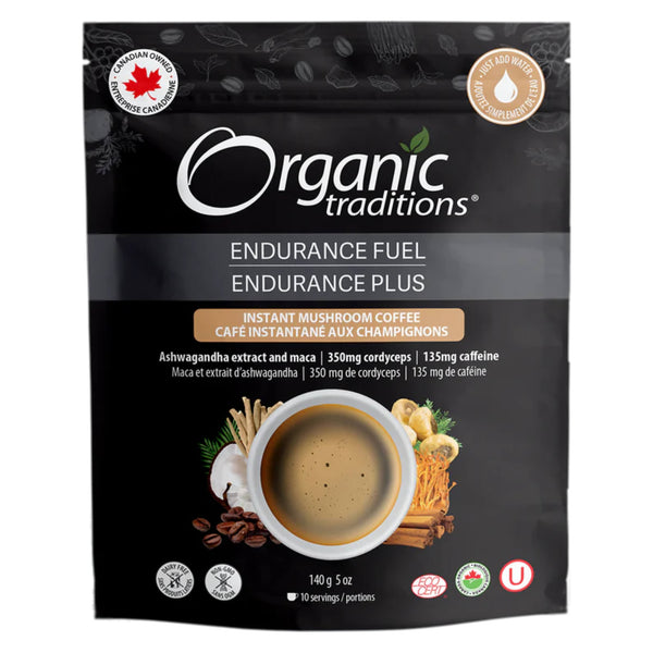 OganicTraditions Endurance Fuel InstantMushroomCoffee 140g/5oz 10Servings