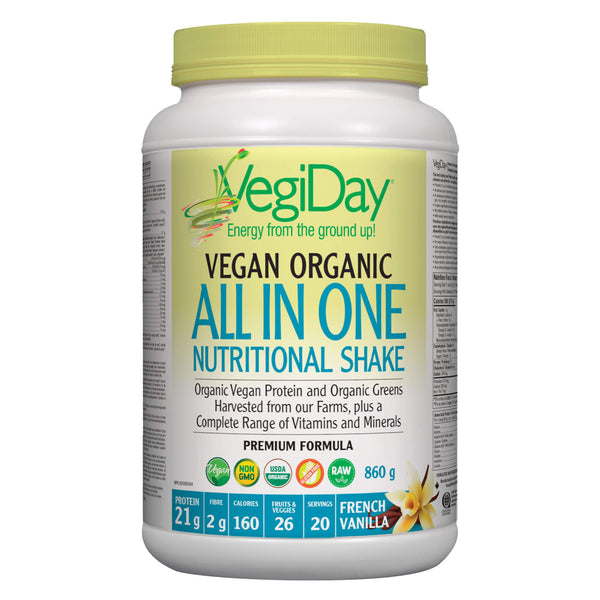 VegiDay AllInOneNutritionalShake FrenchVanilla 860g 20Servings