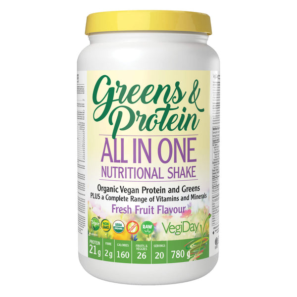 VegiDay Greens&ProteinsAllInOneNutritionalShake FreshFruitFlavour 780g 20Servings