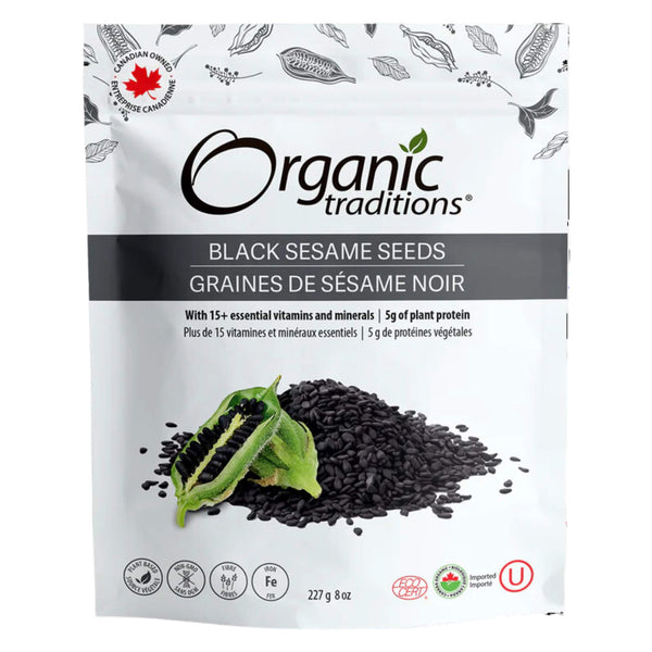 Bag of Organic Traditions Black Sesame Seeds 227g
